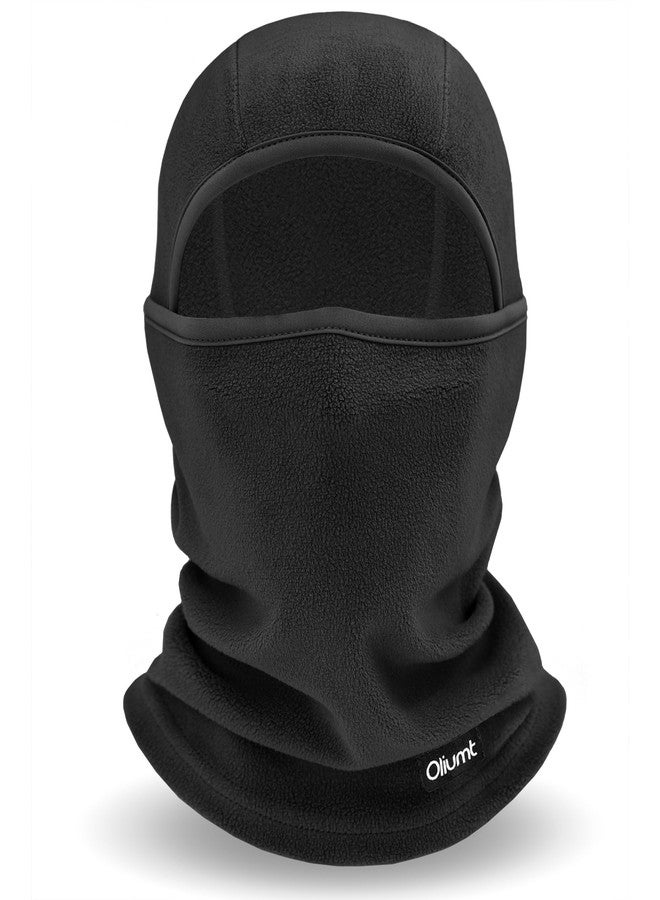 قناع التزلج Oliumt Balaclava للرجال والنساء - قناع وجه شتوي بأنماط ارتداء متعددة - للرياضات الخارجية والطقس البارد (مقاس أمريكي، ألفا، مقاس واحد، أسود نقي) - Image 1
